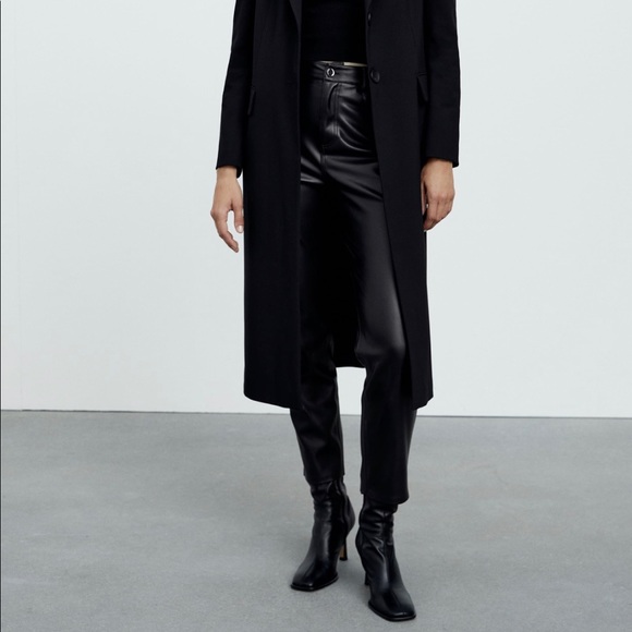 ZARA Faux Leather Mom Fit Pants